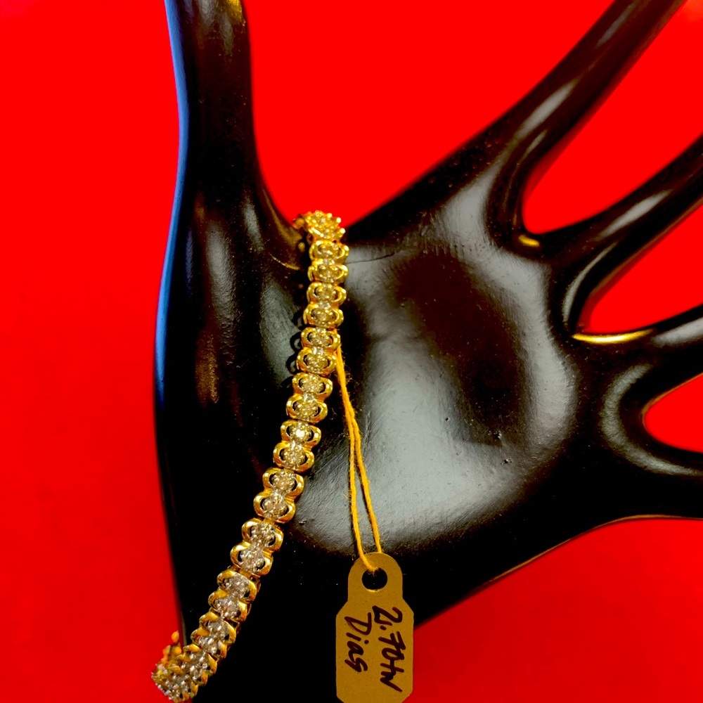 14K Gold DIAMOND TENNIS VINTAGE BRACELET Reg.$3799